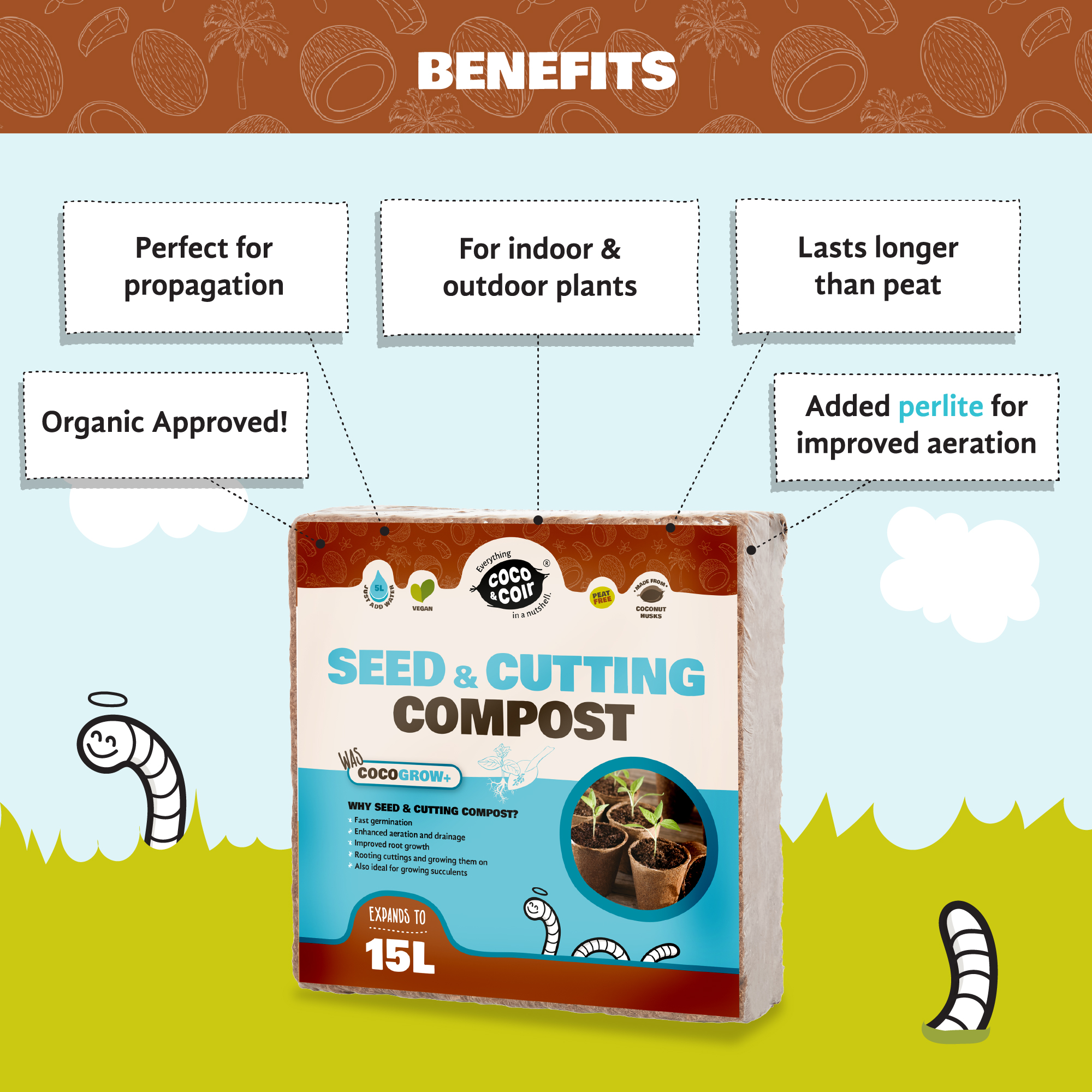 Cutting & Seeding Compost - 15L - with perlite