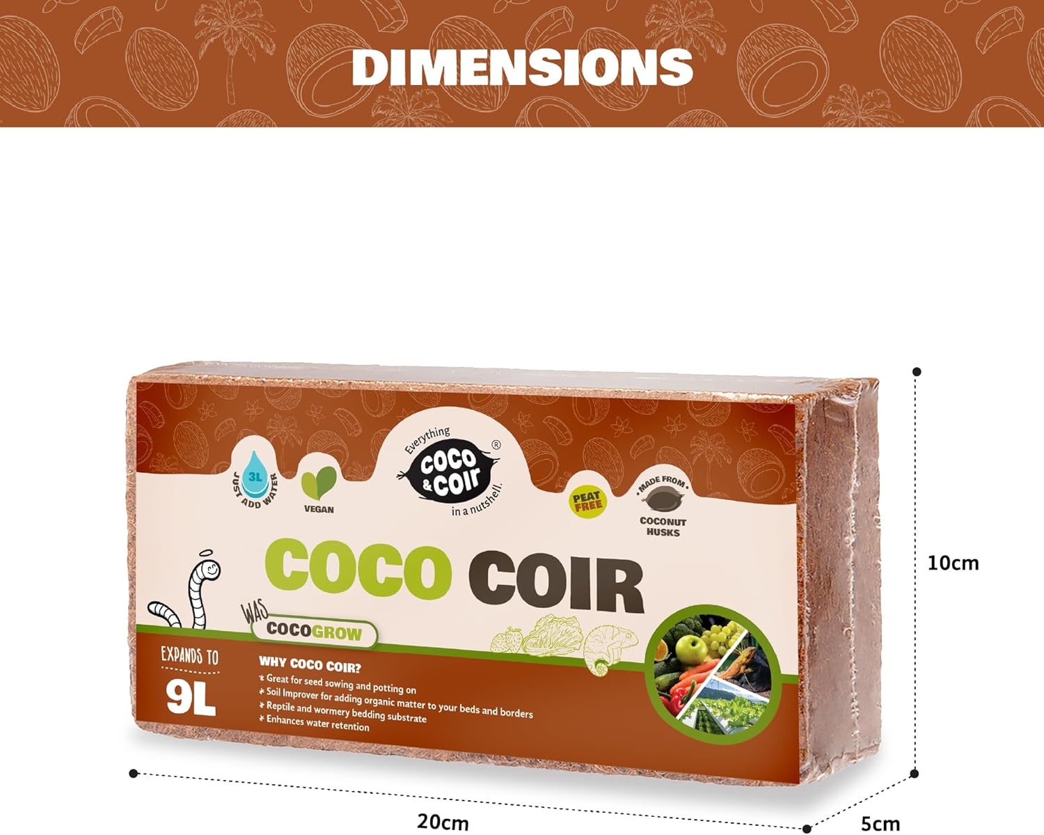 Coir Compost - 9L - 100% organic