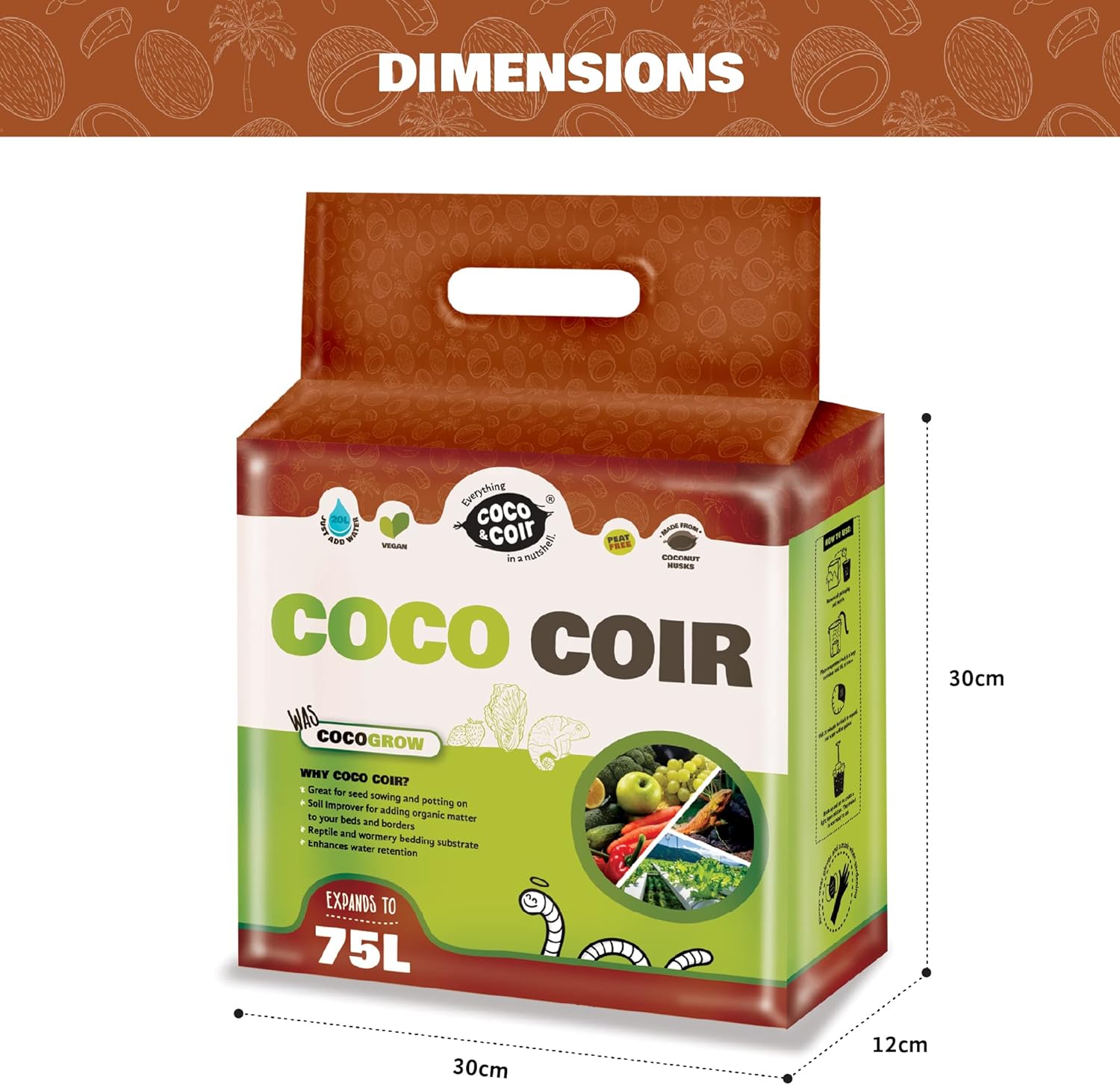 Coir Compost - 75L - 100% organic