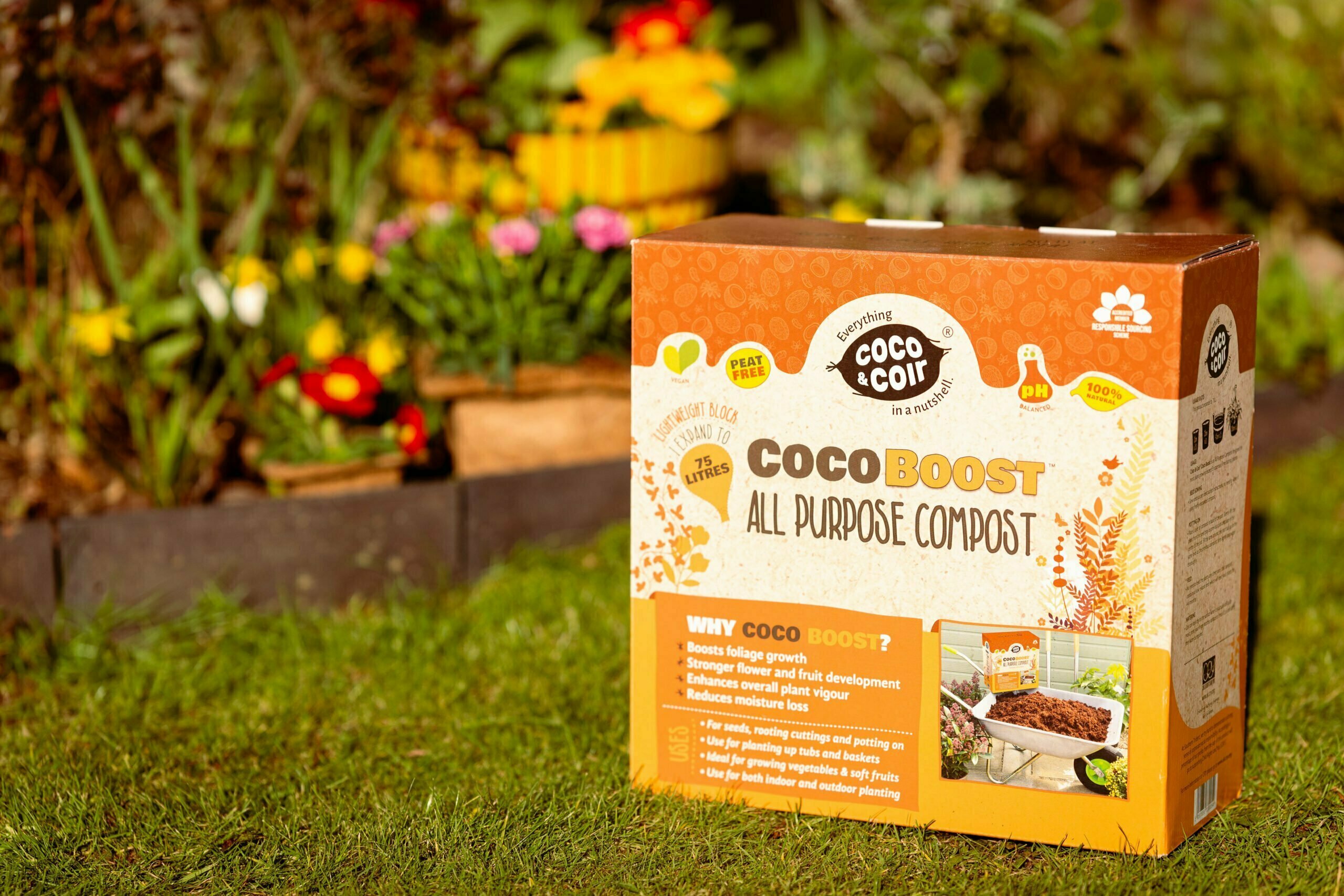 Torffreier Allzweckkompost gedüngt mit NPK - Coco Boost 5kg (75L)